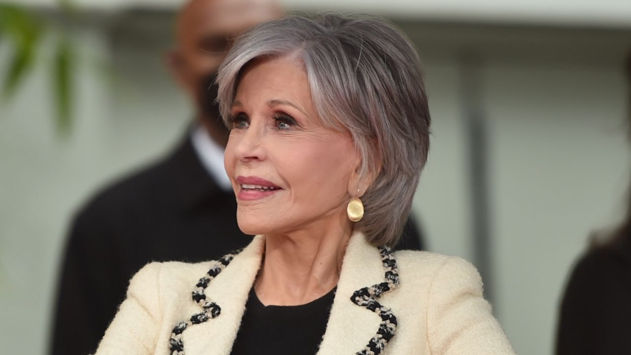 Jane Fonda attends TCM Honors Actress Lily Tomlin With Hand And Footprint Ceremony at TCL Chinese Theatre on April 22, 2022 in Hollywood, California. 