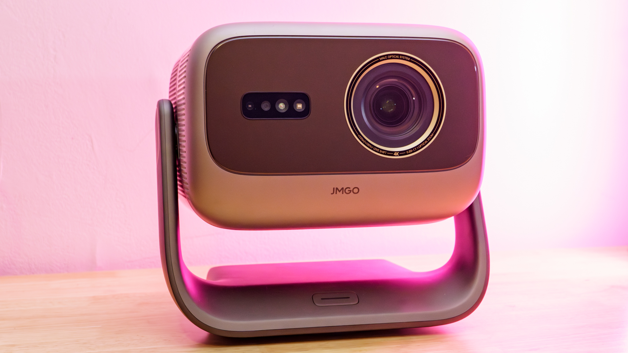 A JMGO N3 Ultimate projector on a desk