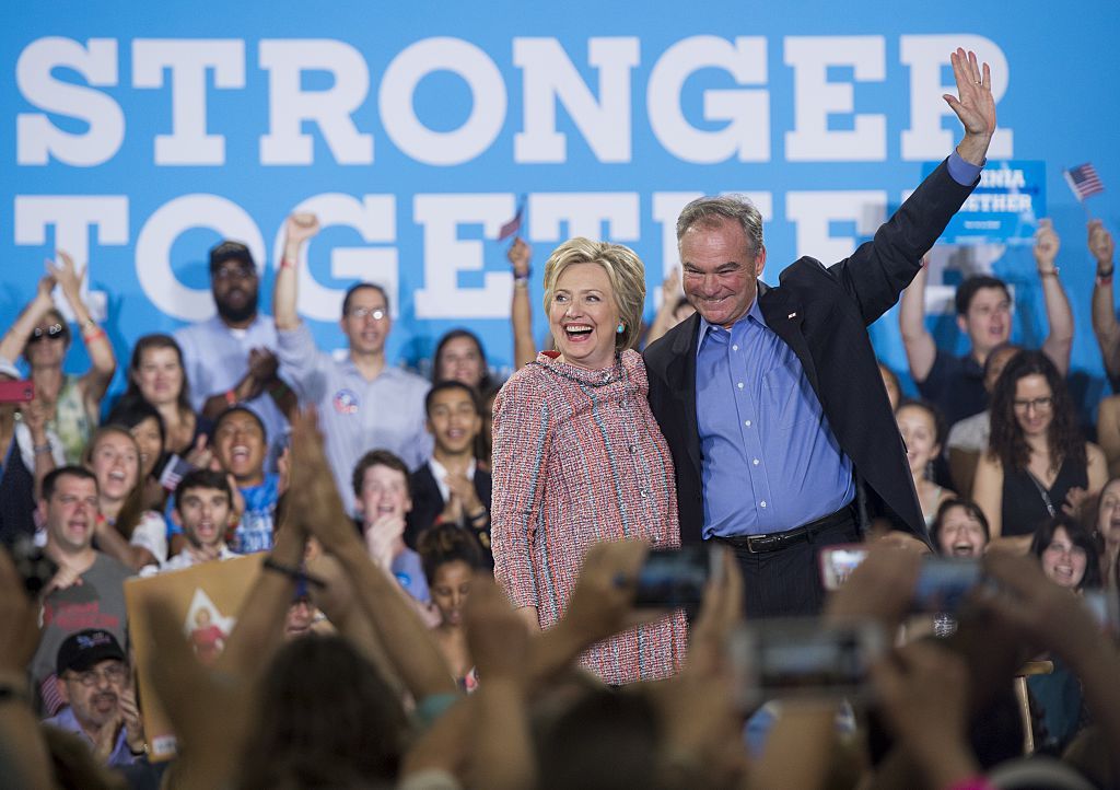 Hillary Clinton and Tim Kaine