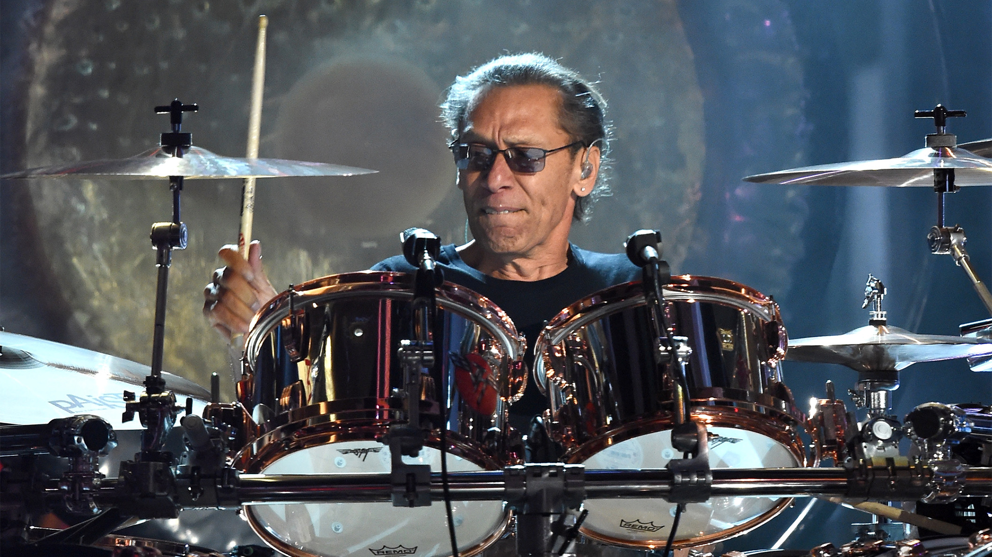 Drummer Alex Van Halen of Van Halen performs onstage during the 2015 Billboard Music Awards at MGM Grand Garden Arena on May 17, 2015 in Las Vegas