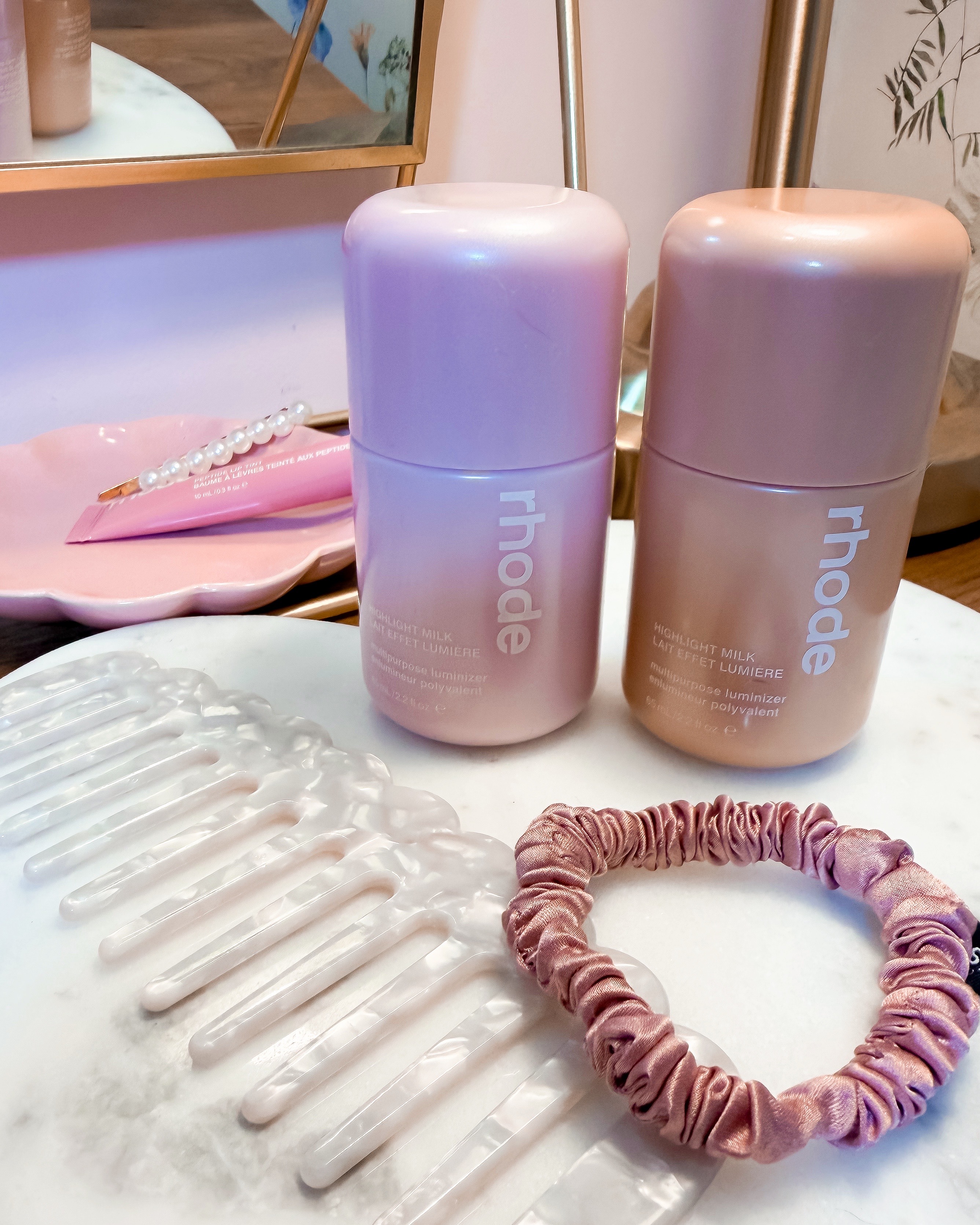 Rhode Highlight Milk on vanity