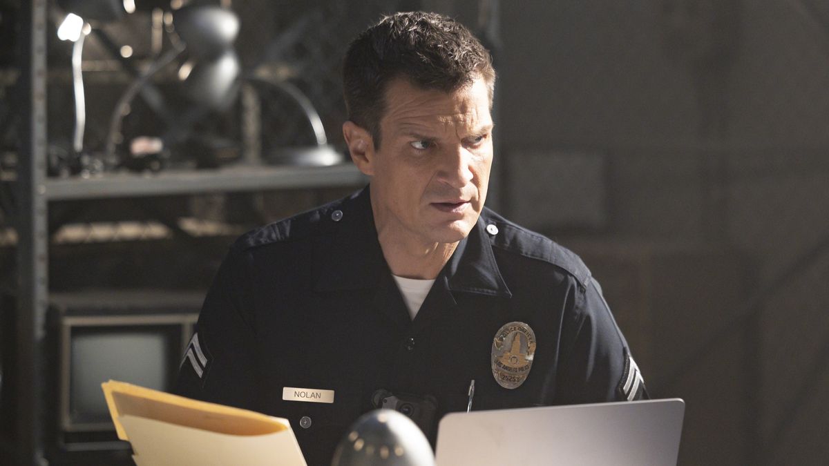 Nathan Fillion as John Nolan in uniform in The Rookie season 6 finale