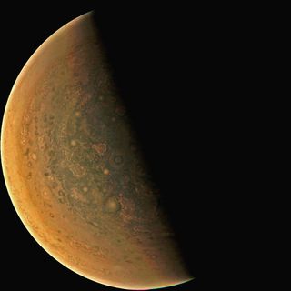 This image, processed by citizen scientist Steve Solon (of Galaxyshots) shows Jupiter's south pole