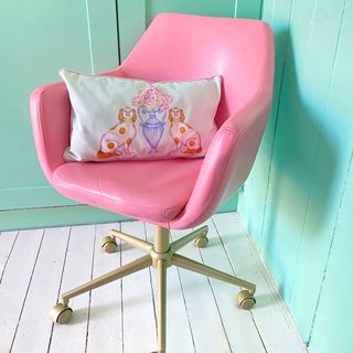 home office desk chair painted pink colour