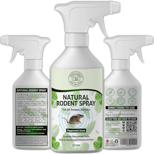 Natural Rodent Repellent Spray | Peppermint Oil Rat & Mouse Repellent | Natural Rat Repellent | Peppermint Oil for Mice | Indoor Outdoor Rodent Control | How to Get Rid of Mice Naturally