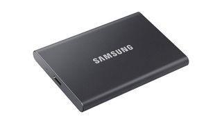 Stock photo of the Samsung Portable SSD T7 hard drive