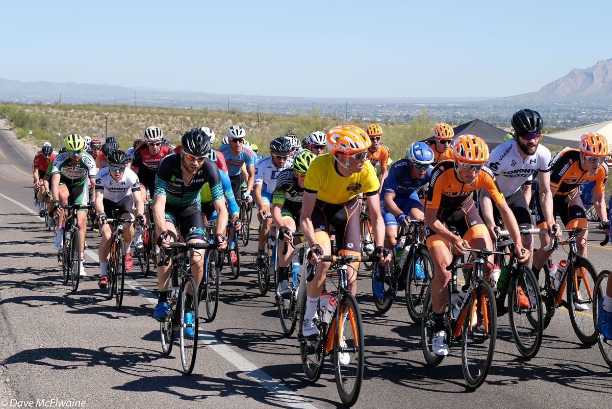 Nigel Ellsay (Silber Pro Cycling) had his team around him the entire race