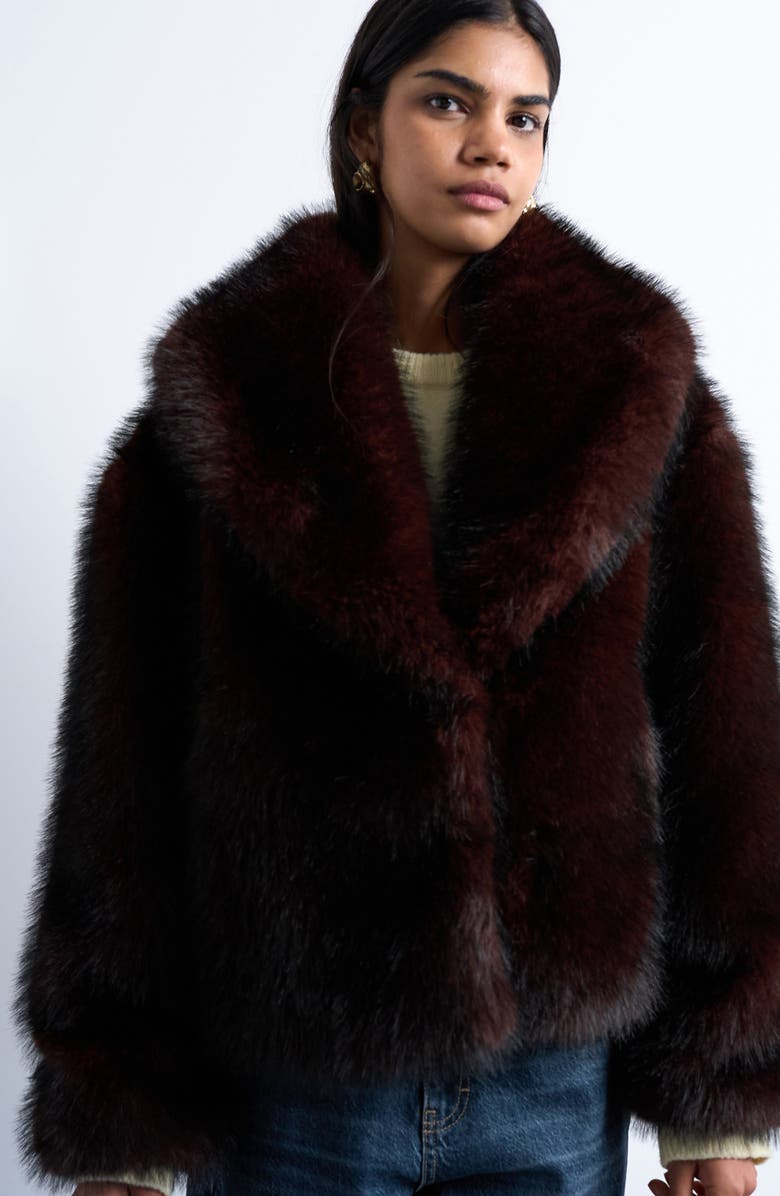 Boxy Faux Fur Coat