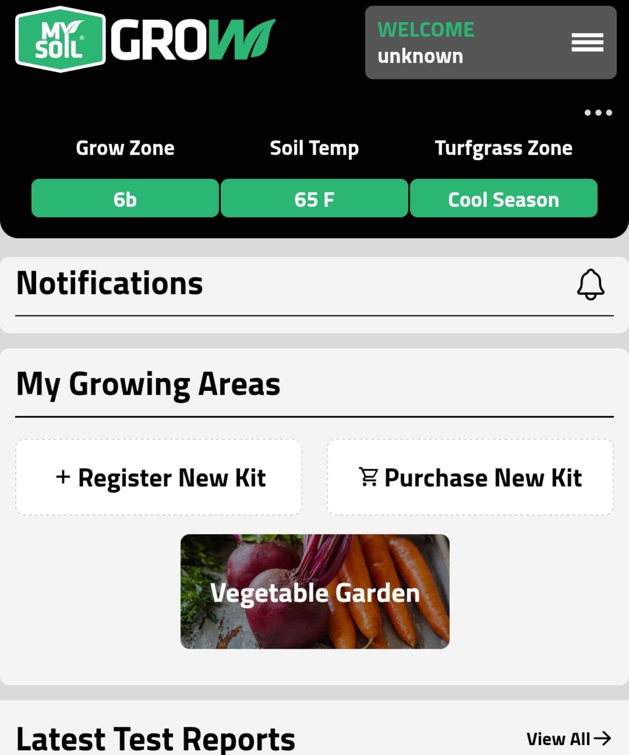 Панель управления приложения MySoil