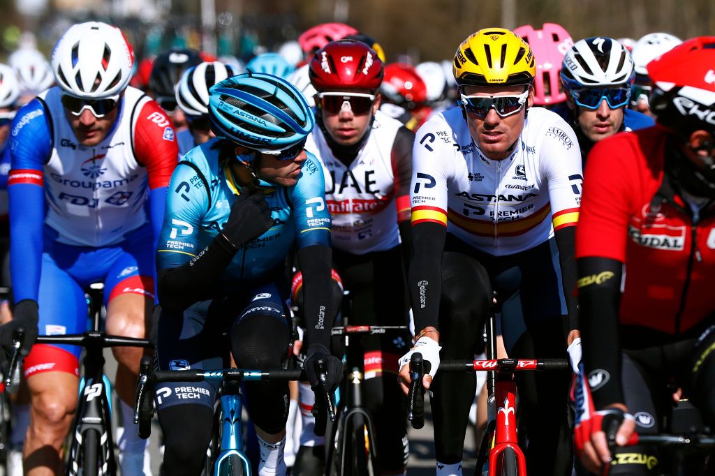 SAINTCYRLECOLE FRANCE MARCH 07 Ion Izagirre Insausti of Spain and Team Astana Premier Tech Luis Leon Sanchez Gil of Spain and Team Astana Premier Tech during the 79th Paris Nice 2021 Stage 1 a 166km stage from SaintCyrlEcole to SaintCyrlEcole ParisNice on March 07 2021 in SaintCyrlEcole France Photo by Bas CzerwinskiGetty Images