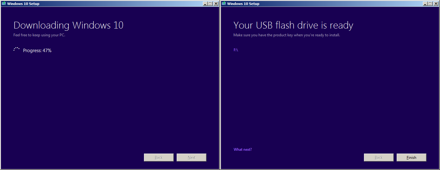 Downloading Win10 and Flash Drive Ready