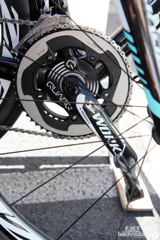 Omega Pharma-QuickStep's new Specialized carbon fiber crankarms boast a more bulbous shape than in years past.