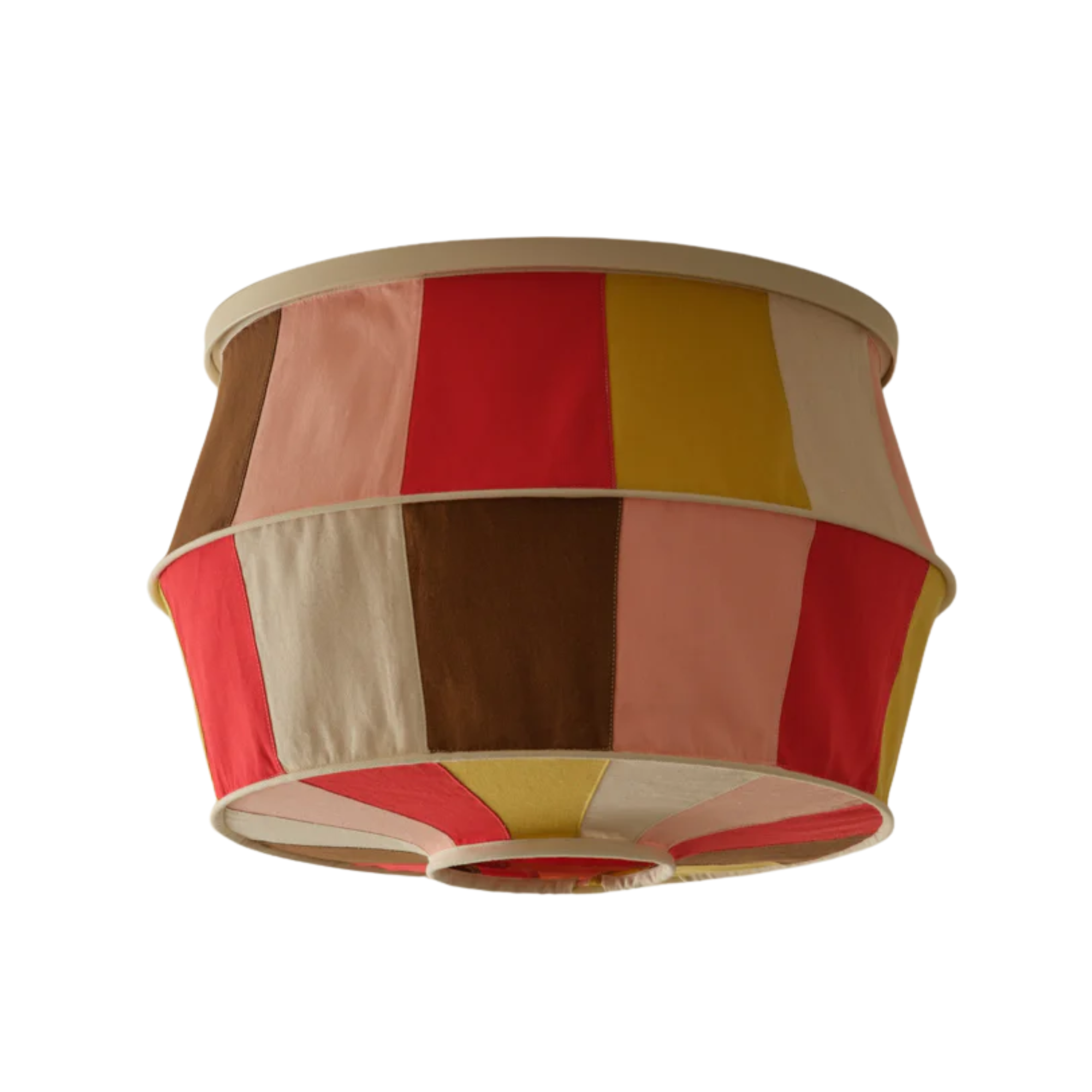 flush mount shade cover with multi-colored design