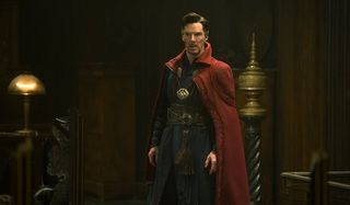 Doctor Strange wearing cloak and eye of Agamotto