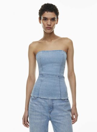 The 90s Denim Tube Top