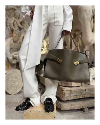 The Ferragamo campaign featuring the F Buckle loafers