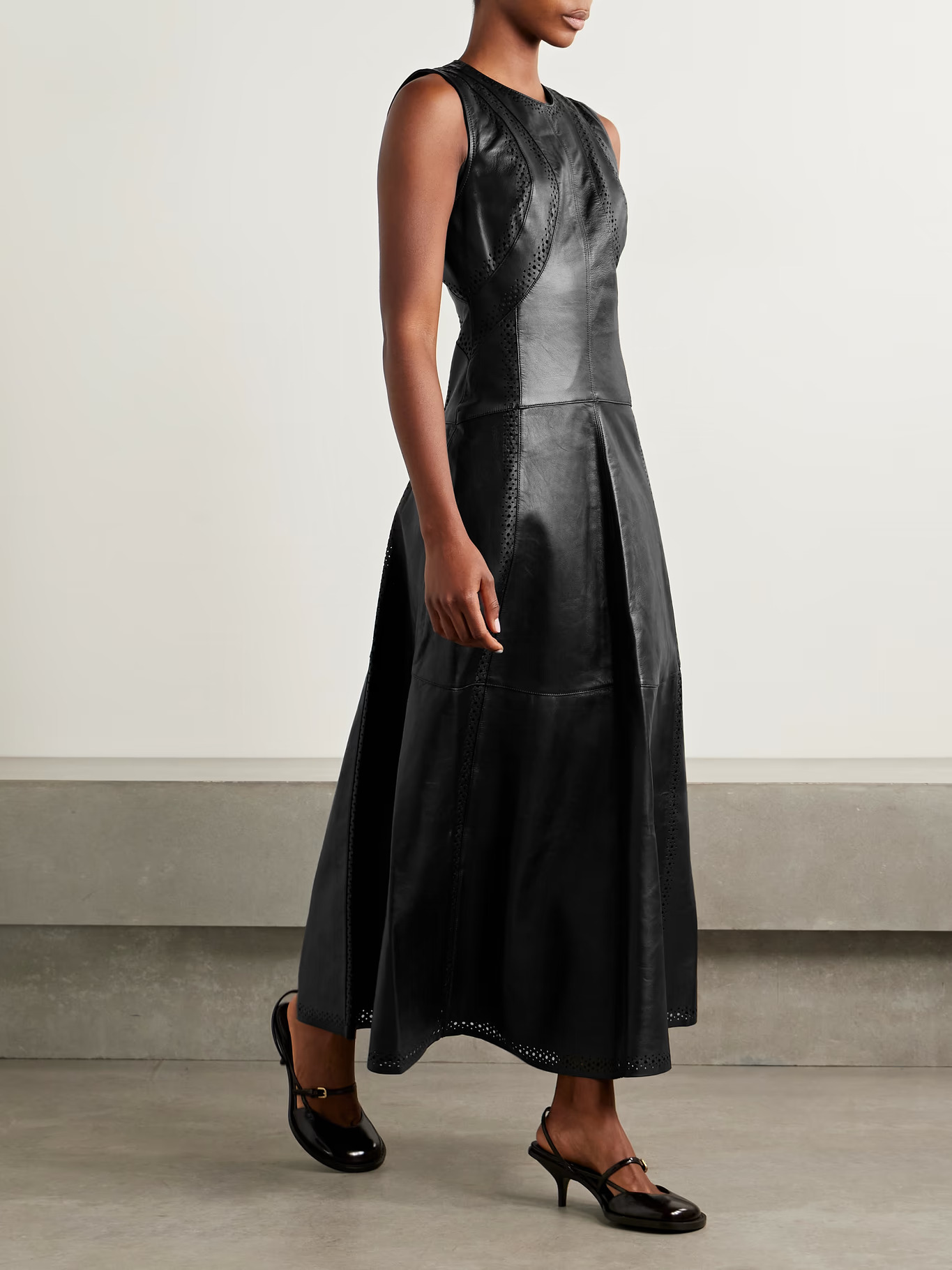 Leather maxi dress