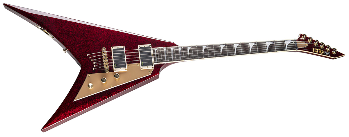 The LTD Kirk Hammett Signature KH-V, an asymmetric V-shaped electro built for shredding