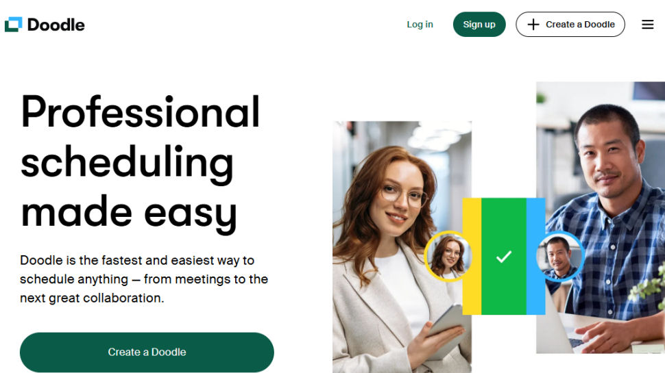 Doodle website screenshot (May 2025)