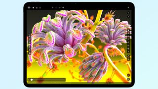 Apple iPad Pro new OLED screen showing colorful plant