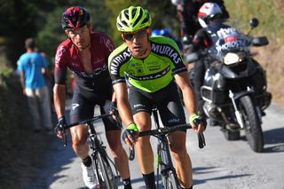 Sergio Samitier (Euskadi-Murias) was able to drop Vasil Kiryienka (Team Ineos) on the final climb of stage 15 of the 2019 Vuelta a España