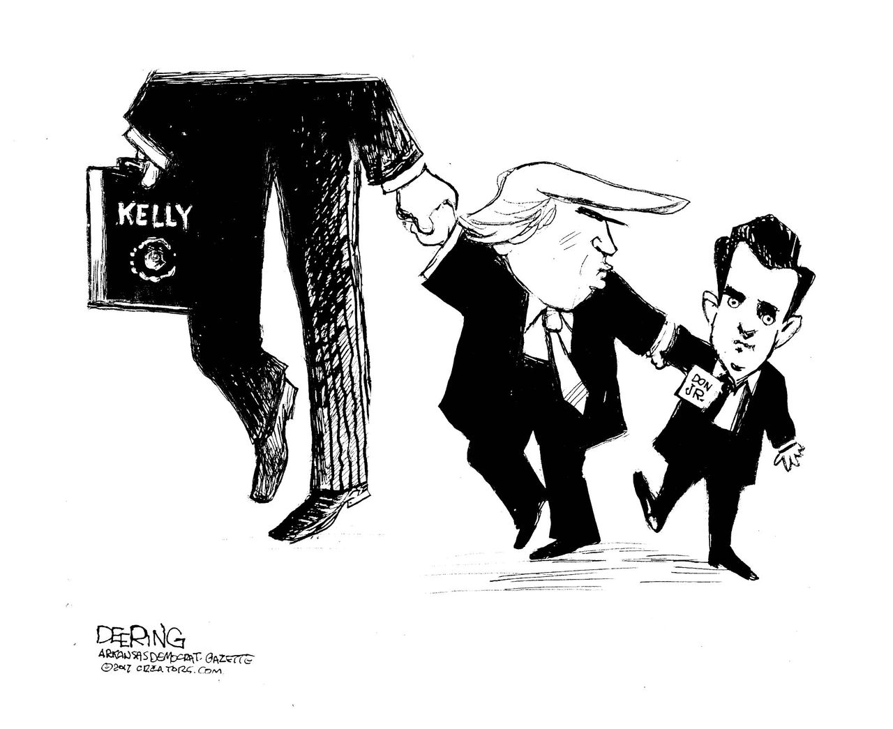 Political cartoon U.S. John Kelly Trump Jr. baby president