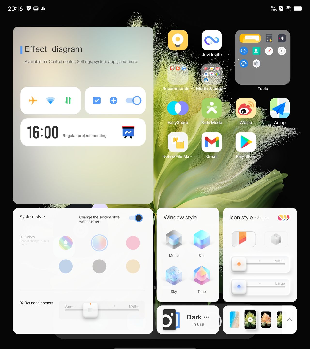 Customizing themes on the Vivo X Fold