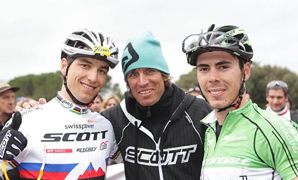 Nino Schurter, Thomas Frischknecht, Marco Aurelio Fontana