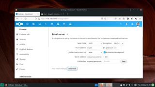 screenshot of the Nextcloud administration interface's email server settings