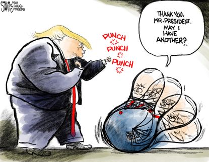 Political cartoon U.S. Trump Jeff Sessions feud