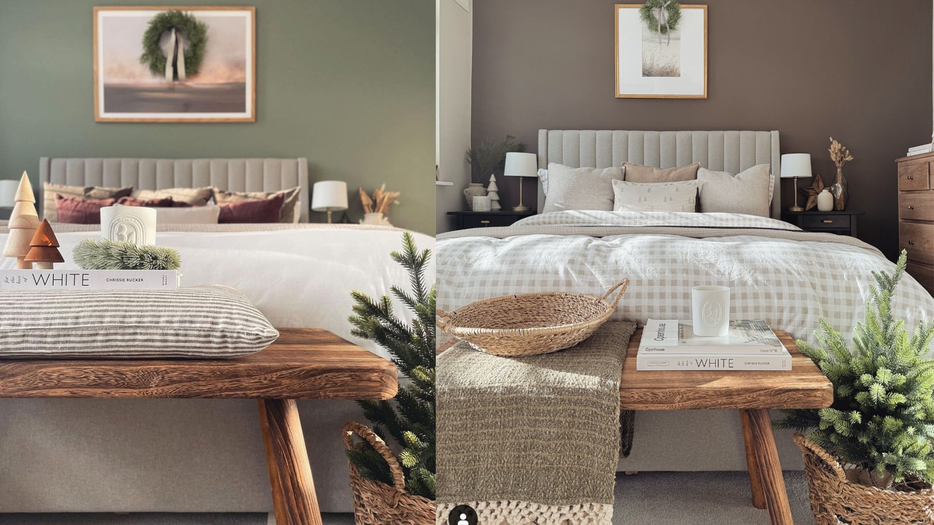 cosy festive bedroom with stylish touches