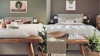 cosy festive bedroom with stylish touches