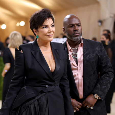 Kris Jenner and Corey Gamble attend The 2021 Met Gala Celebrating In America: A Lexicon Of Fashion at Metropolitan Museum of Art on September 13, 2021 in New York City.