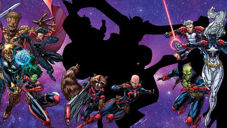 interlocking covers of Guardians of the Galaxy #12, 13, and 14