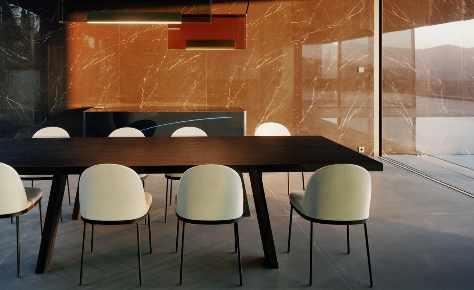 Dining room at reflection house in Athens