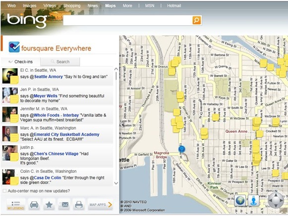 Bing embraces Foursquare