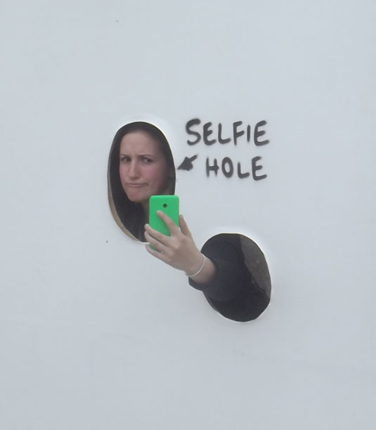 Some of the longest queues were for a hole in a piece of wood