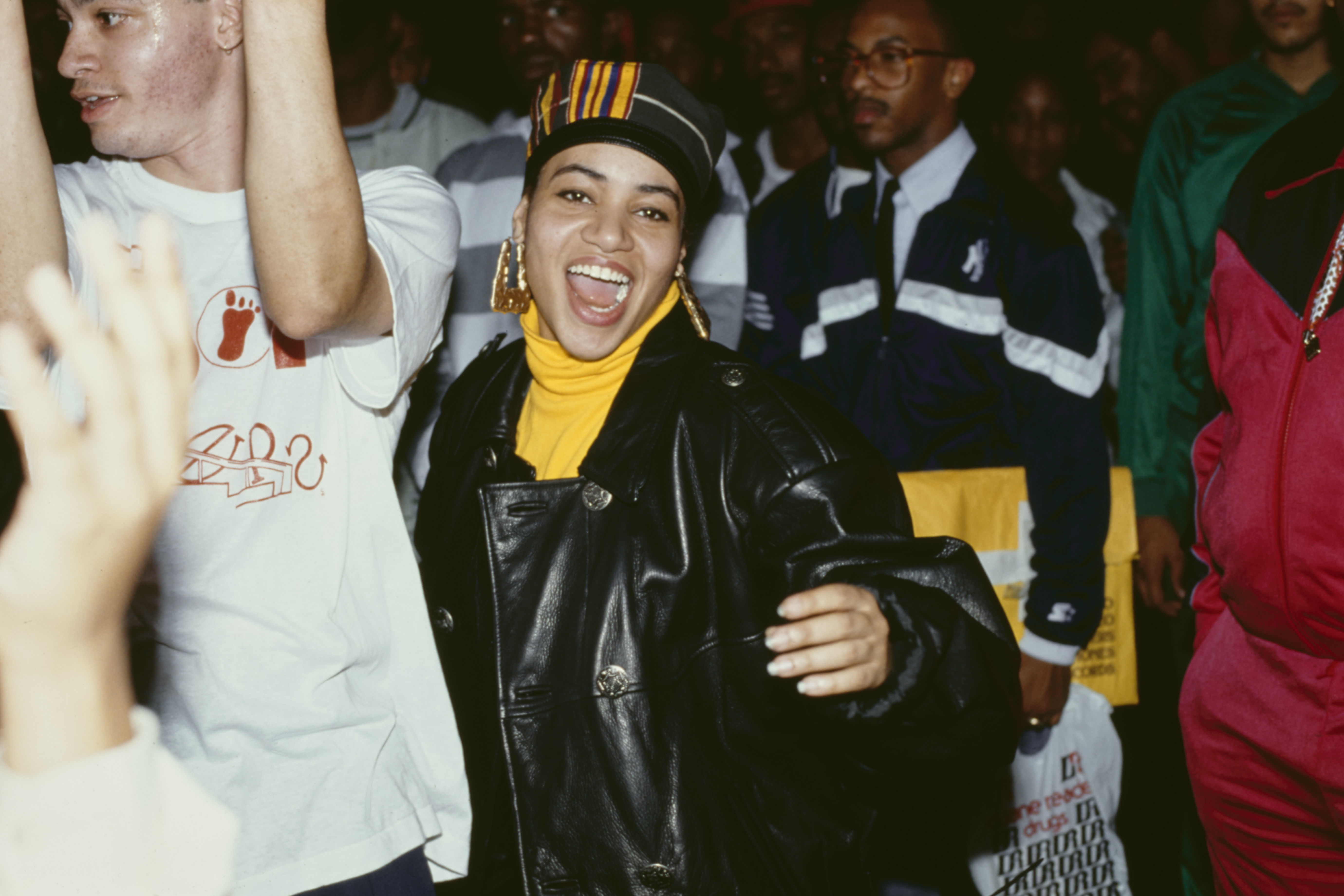 American rapper Salt of American hip hop band Salt-n-Pepa c.1988