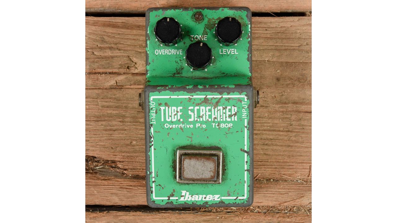 Stevie Ray Vaughan's 1980s Ibanez Tube Screamer (top)