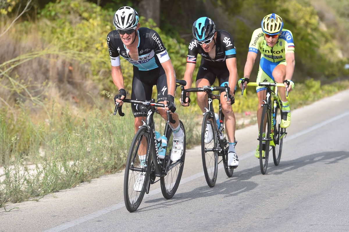 Maxime Bouet, Geraint Thomas and Pavel Brutt
