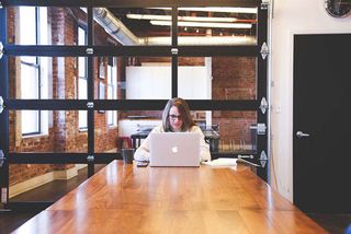 Girl using laptop