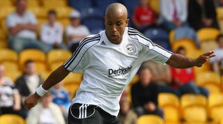 MANSFIELD, UNITED KINGDOM - JULY 28: Tyrone Mears of Derby County pictured during the pre season friendly match between Mansfield Town and Derby County at Field Mill on July 28, 2007 in Manfield, England. (Photo by David Rogers/Getty Images)