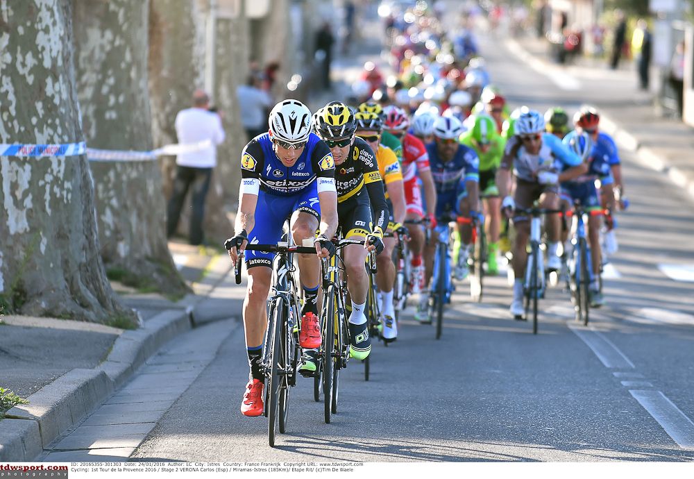 Etixx-QuickStep's Carlos Verona leads the bunch