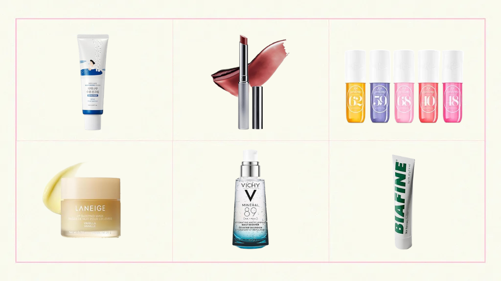 Photo collage of skincare and makeup products on sale for Amazon Prime Day