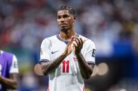 Arsenal target Marcus Rashford of England looks dejected after the World Cup 2026 Semi Final match between England and Argentina at Atlanta Stadium on July 15, 2026 in Atlanta, Georgia.