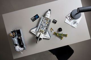 The new Lego NASA Space Shuttle Discovery set reproduces the winged orbiter and Hubble Space Telescope in detail.