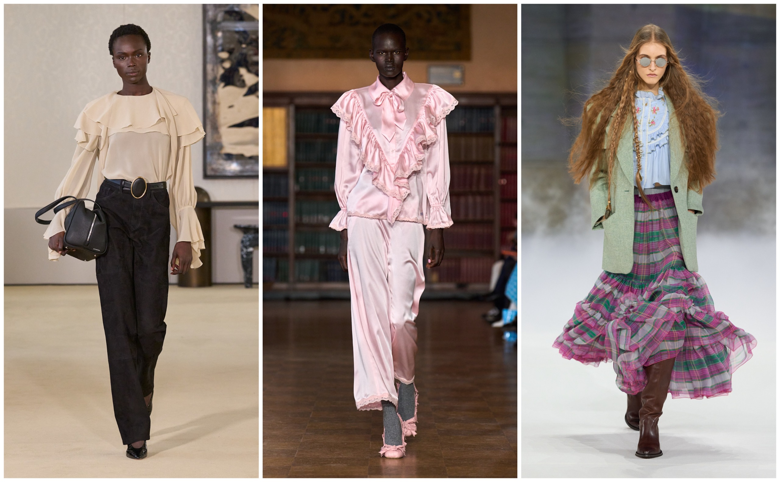 ruffled tops on the fall 2026 runways of Altuzarra, Sandy Liang, Chlo&amp;eacute;.