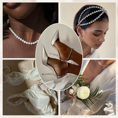Collage of bridal accessories