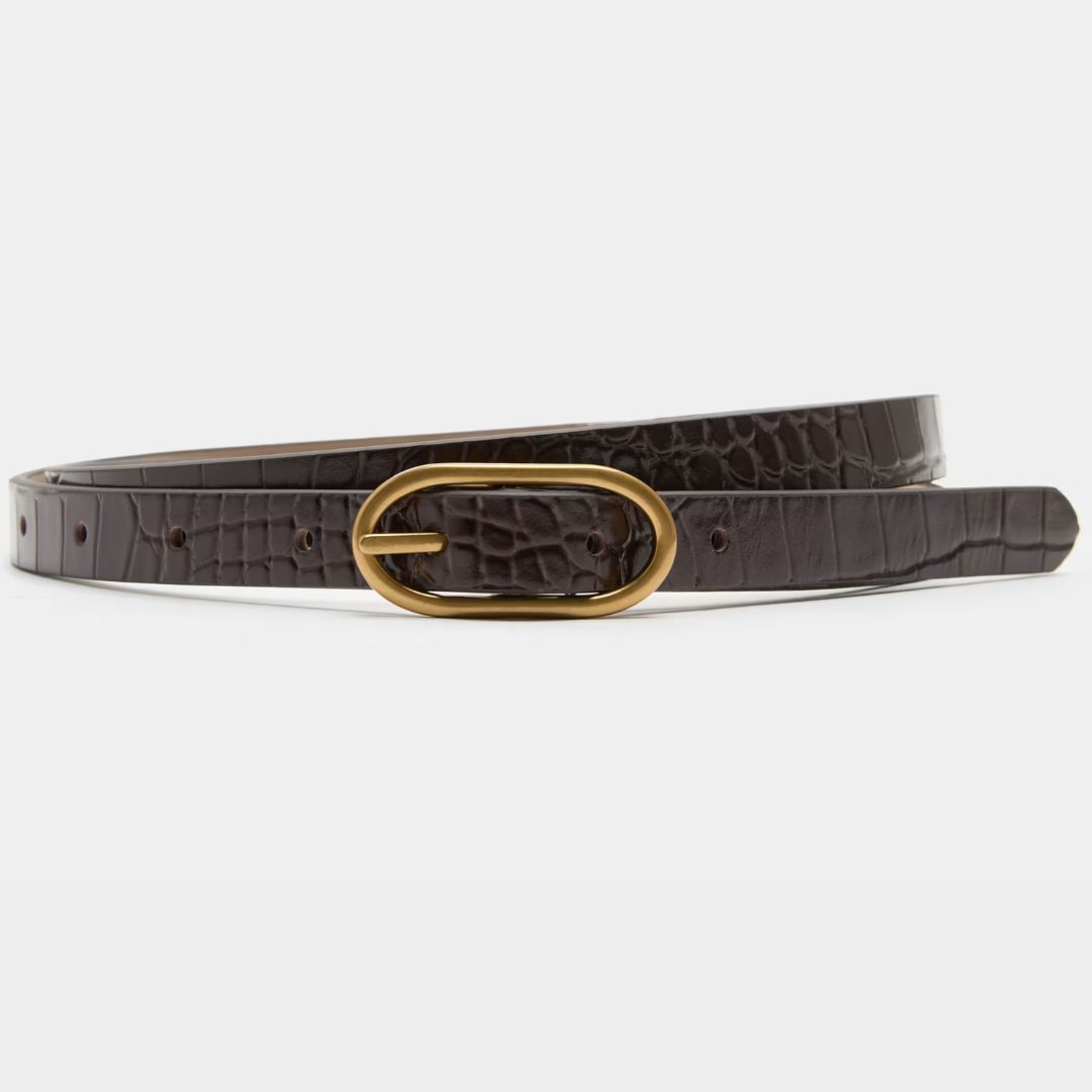 M&amp;amp;S Croc Effect Skinny Jeans Belt