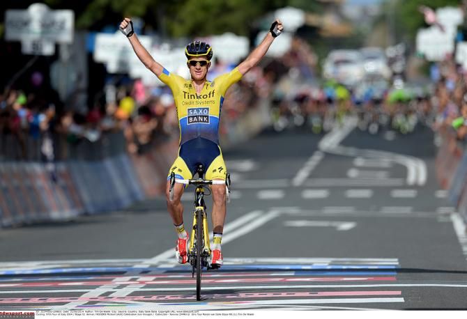 Michael Rogers (Tinkoff-Saxo) solos to the win in Savona